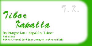 tibor kapalla business card